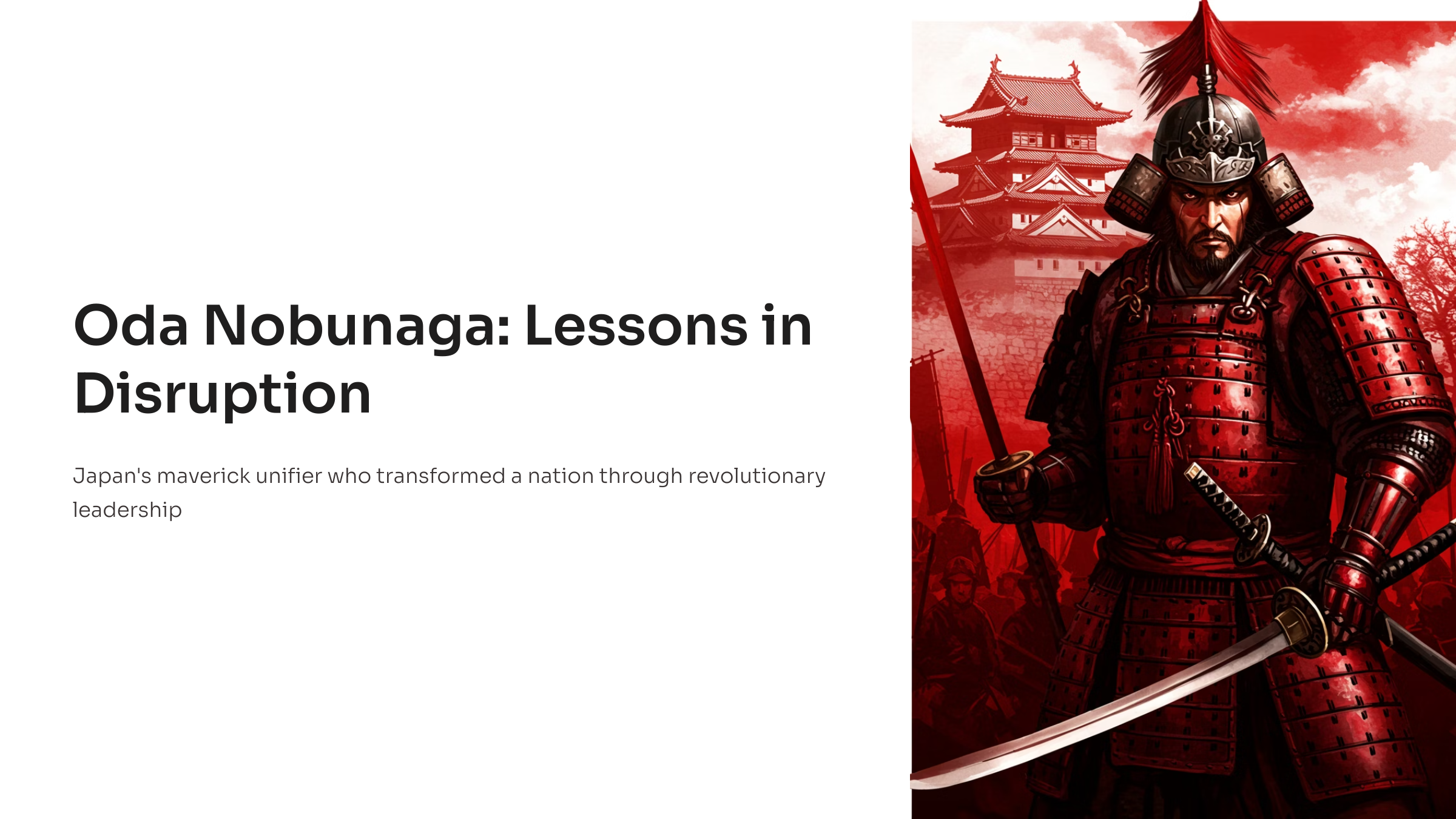 Oda Nobunaga: Lessons in Disruption from Japan's Maverick Unifier